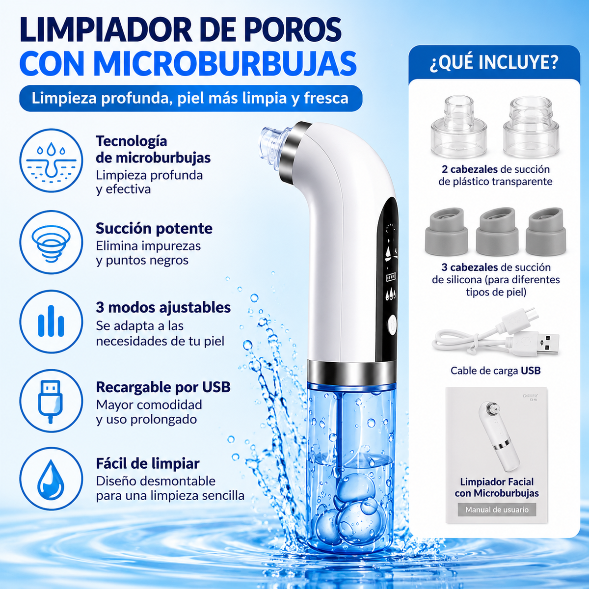 Limpiador Facial con Microburbujas